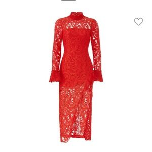 Alexis Red Lace Long Sleeve Dress